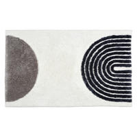 BADTEPPICH Weiß, Schwarz 67/110 cm  - Schwarz/Weiß, Basics, Textil (67/110cm) - Schöner Wohnen