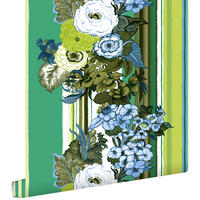 TAPETE Blumenmuster 53 cm x 10.05 m - Grün, Papier (53/1000cm) - ESTAhome