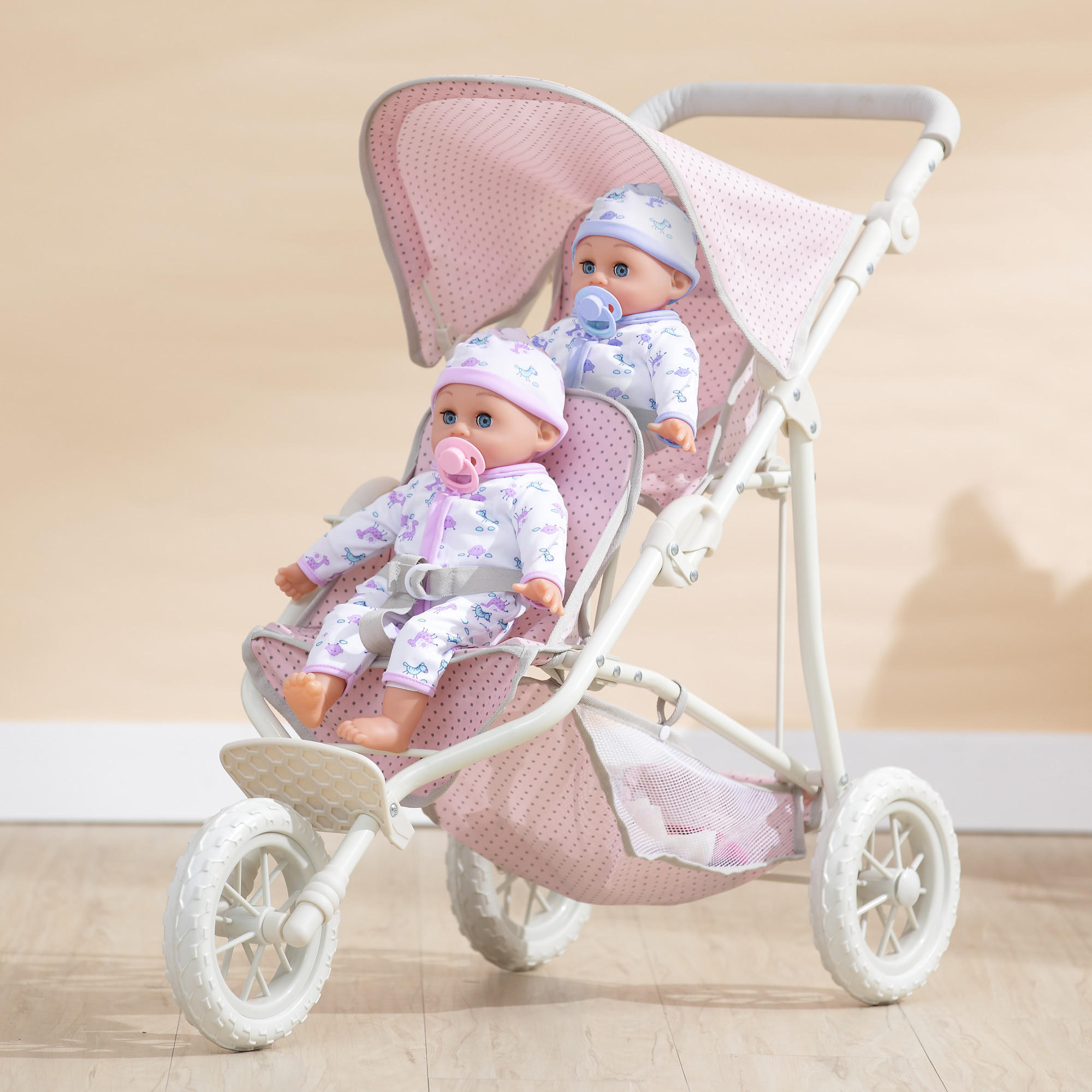 PUPPENWAGEN, Rosa, 75cm - Pink, Holzwerkstoff (87/75/42cm) - Teamson Kids