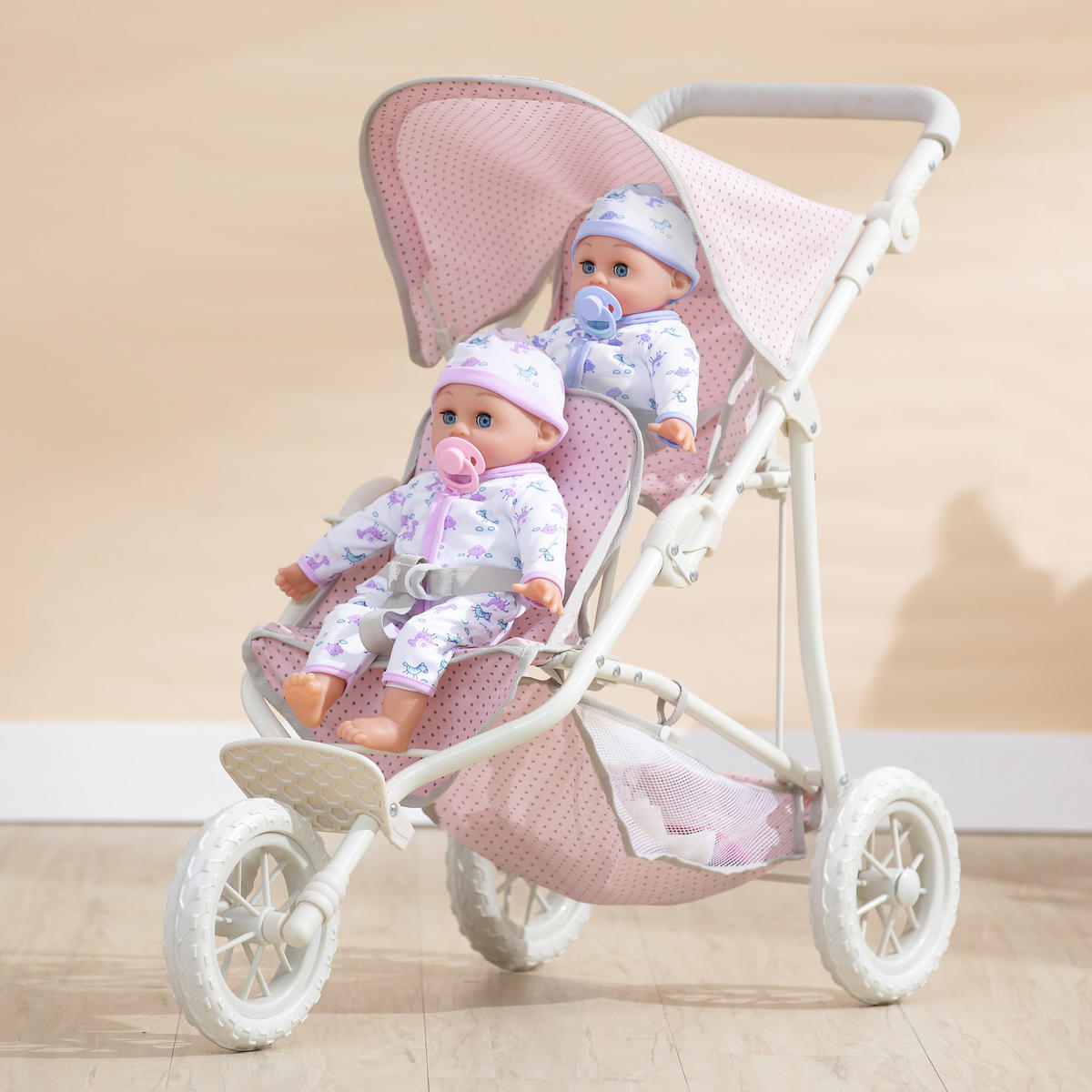 PUPPENWAGEN, Rosa, 75cm - Pink, Holzwerkstoff (87/75/42cm) - Teamson Kids