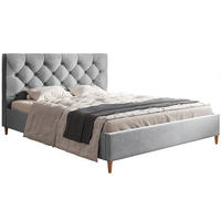 BETT Grau LUXO 6 Gepolstert Auf Hohen Beinen 120x200 cm - Grau, Textil (120/200cm) - Sepro Meble
