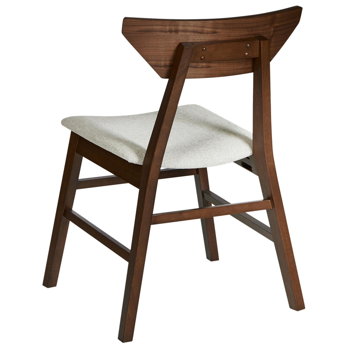 ESSZIMMERSTUHL 2er-Set Dunkelbraun Hopkins - Dunkelbraun/Beige, Holz (54/79/57cm) - Beliani