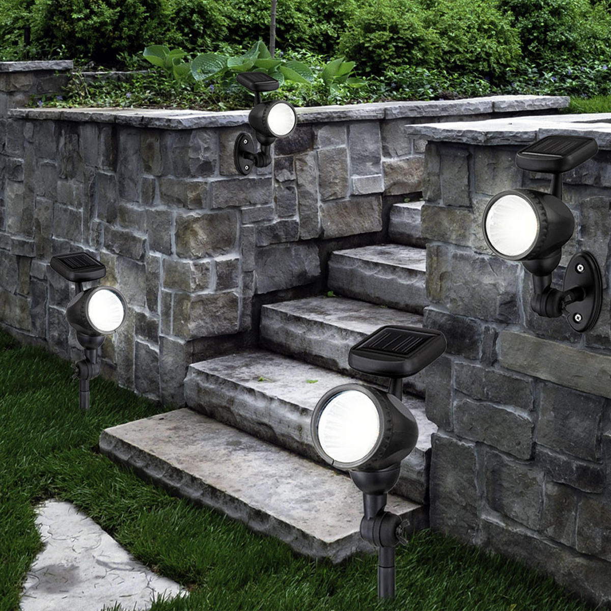 LED AUSSEN-WANDLEUCHTE MOA Schwarz 2er Set - Schwarz, Kunststoff (7.2/17/8.5cm) - Globo Lighting