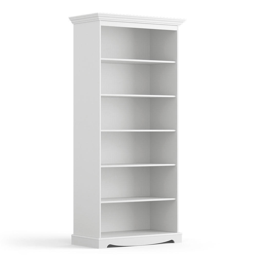 BÜCHERREGAL Belluno Elegante Kiefer weiß (RAL9010) lackiert 89 / 44 / 190cm - Weiß, Holz (89/190/44cm) - Feldmann-Wohnen