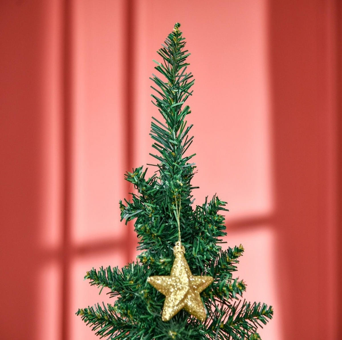 WEIHNACHTSBÄUME 55/55/180 cm grün aus Kunststoff mit 390 Spitzen und Ständer - Grün, Kunststoff (180cm) - OKWISH