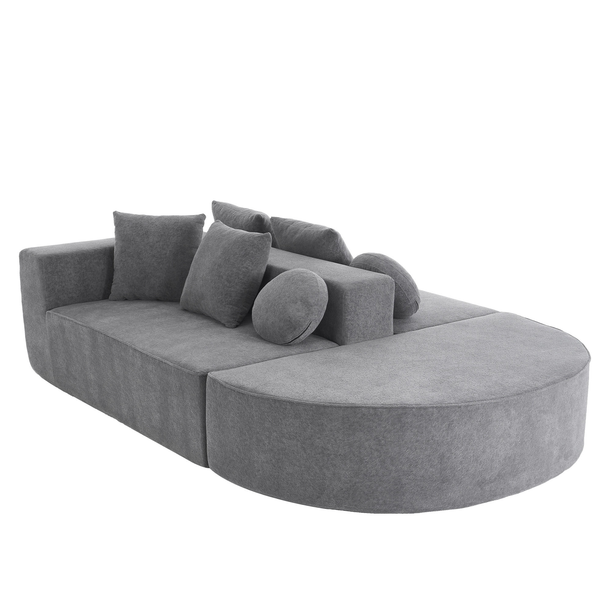 ECKSOFA DE-34967 segmentiertes Cloud-Design Grau - Grau, Textil (171/263cm) - ComfortXL