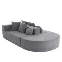 ECKSOFA DE-34967 segmentiertes Cloud-Design Grau - Grau, Textil (171/263cm) - ComfortXL