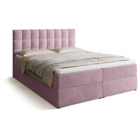 BOXBETT Detroit mit Topper 160/200 Rosa - Rosa, Holzwerkstoff/Textil (160/200cm) - Bromarkt