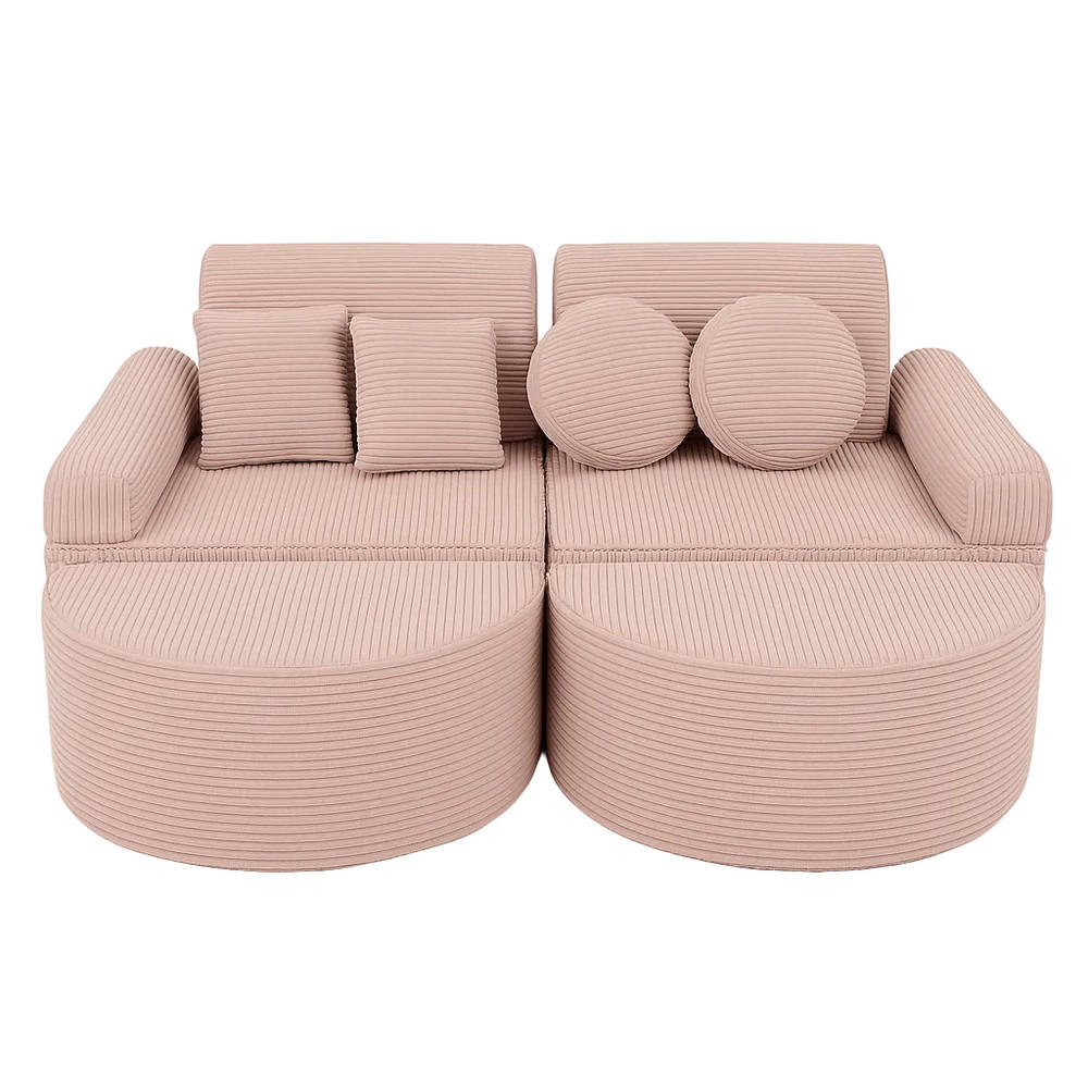KINDERSOFA AESTHETIC 120 cm Cord Rosa 12 Stk - Rosa, Textil (60/12.5/120cm) - MeowBaby
