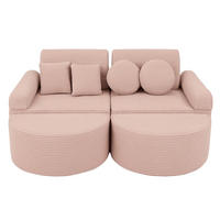 KINDERSOFA AESTHETIC 120 cm Cord Rosa 12 Stk - Rosa, Textil (60/12.5/120cm) - MeowBaby