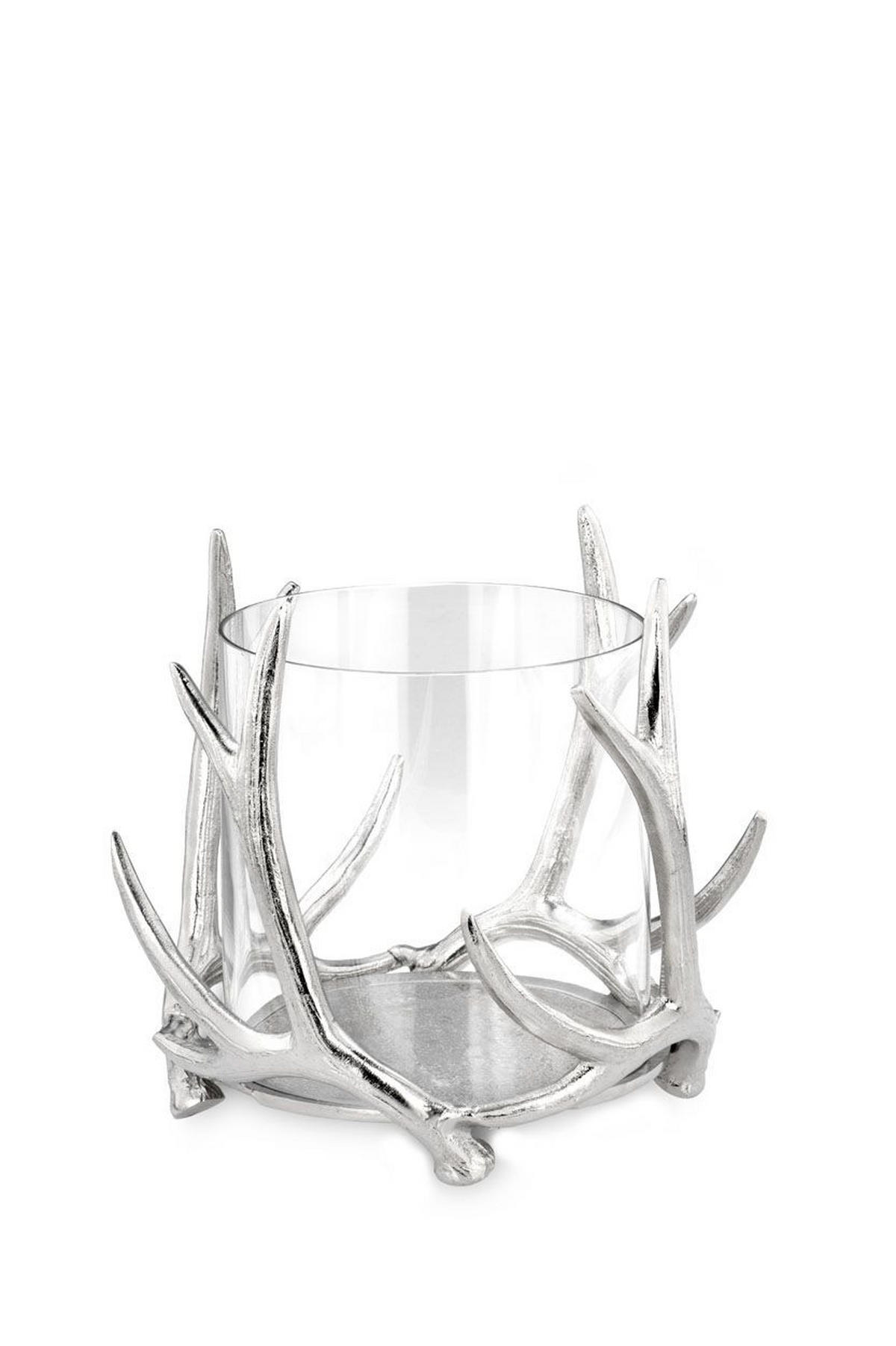 WINDLICHT Geweih H 22 cm, Außen-Ø 23 cm - Silberfarben, Paraffin (23/22/22cm) - Hermann Bauer jun. Kollektion GmbH