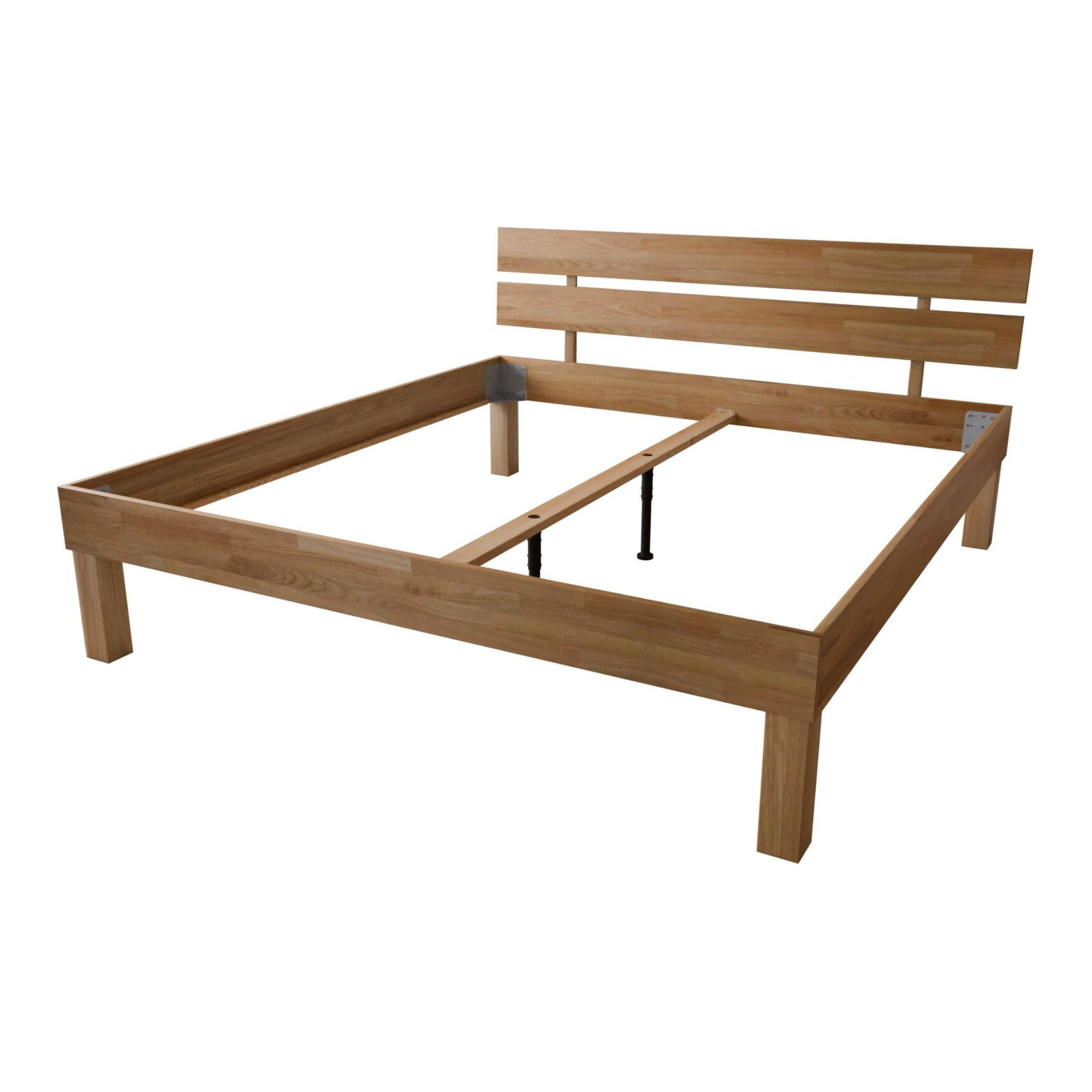 KOMFORTBETT 200/200 cm aus massiver Wildeiche - Braun, Holz (200/200cm) - MeinMassivholz