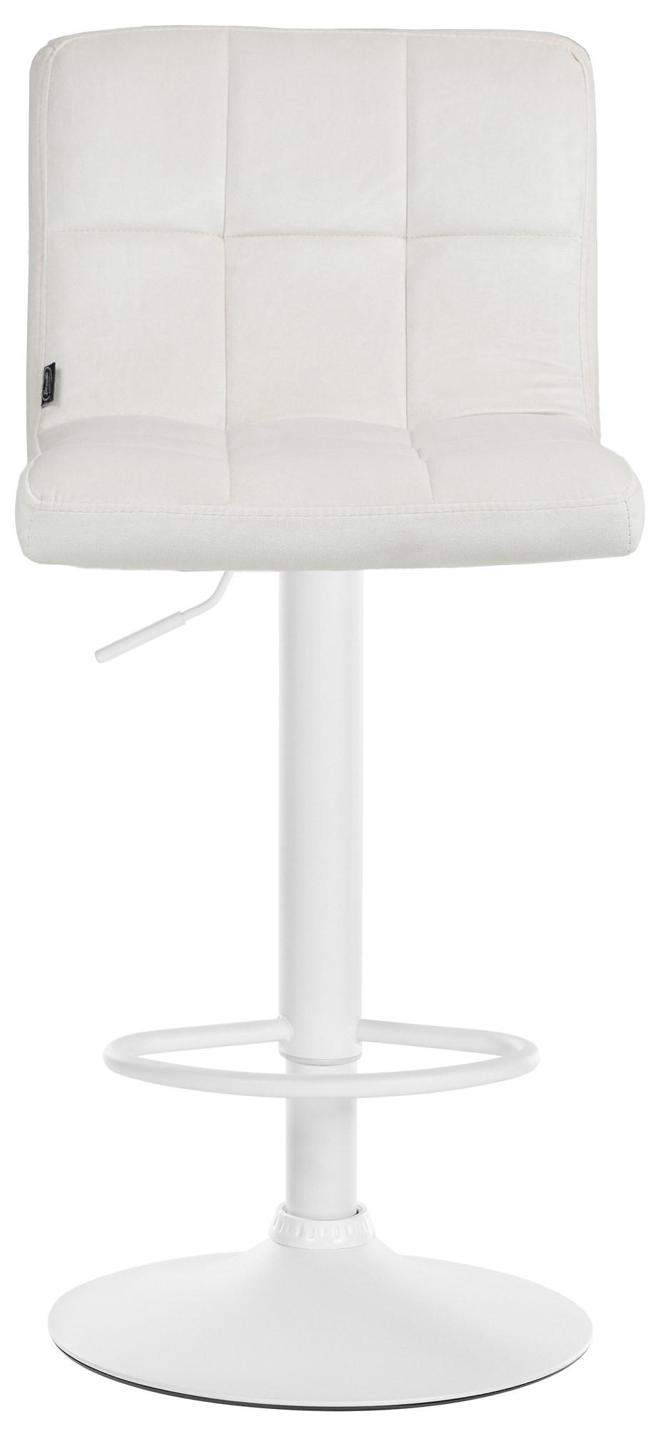 BARHOCKER BRISBAN Creme Samt Weiß - Creme, Textil/Metall (46/94/47cm) - DELUKE