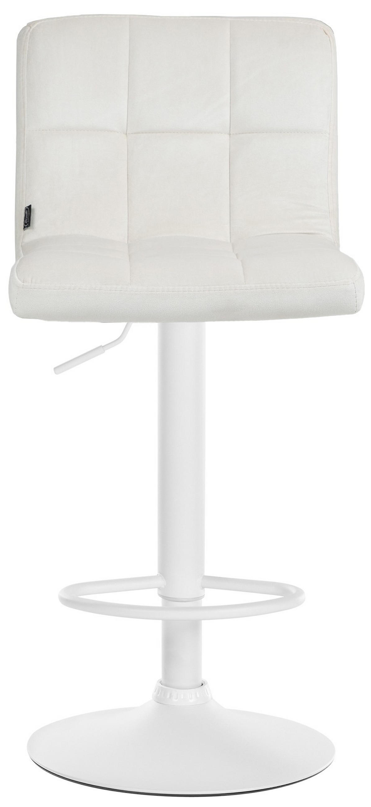 BARHOCKER BRISBAN Creme Samt Weiß - Creme, Textil/Metall (46/94/47cm) - DELUKE