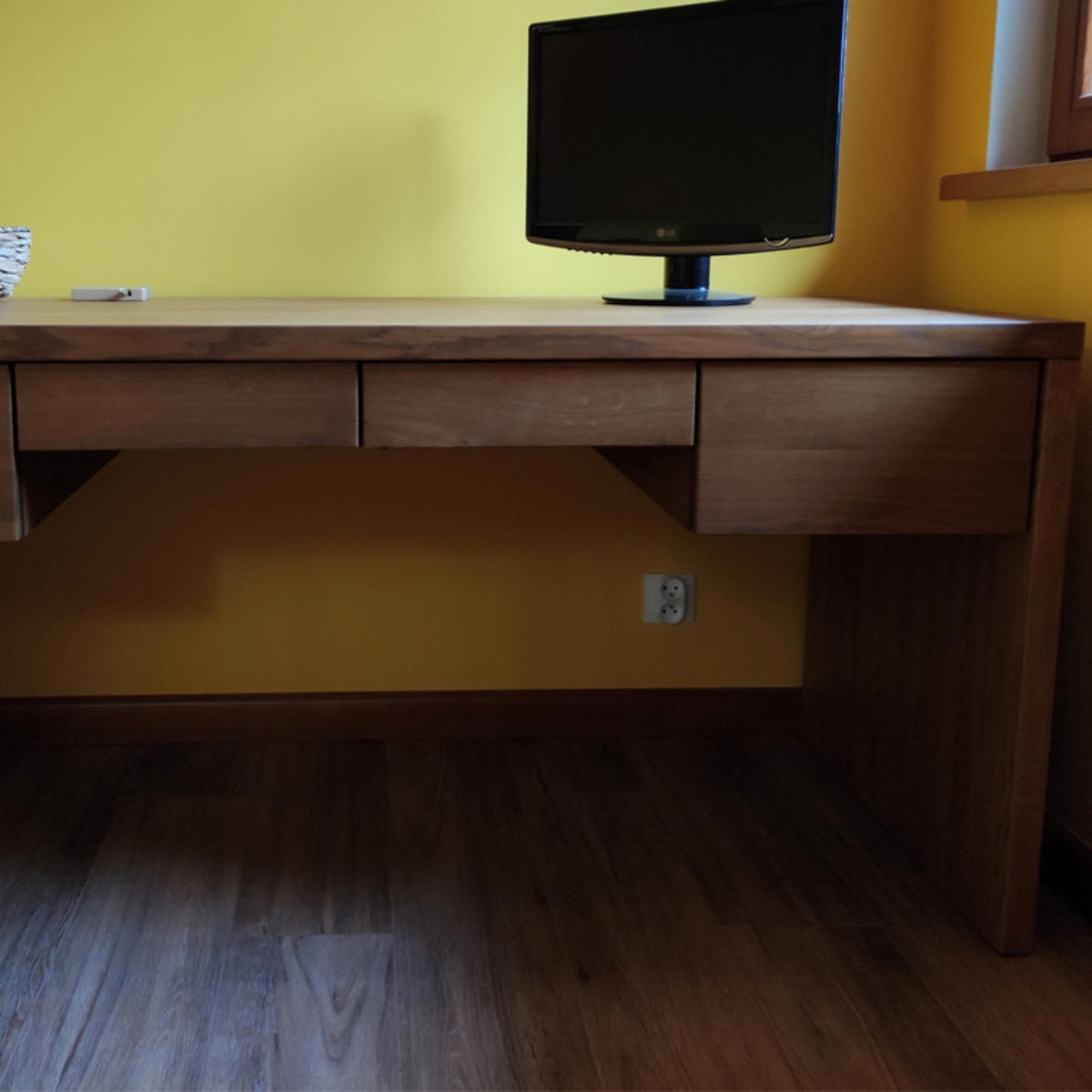 SCHREIBTISCH aus Eichenholz mit 4 Schubladen DAVOS - Eichefarben, Holz (75/170/75cm) - Rawood Furniture