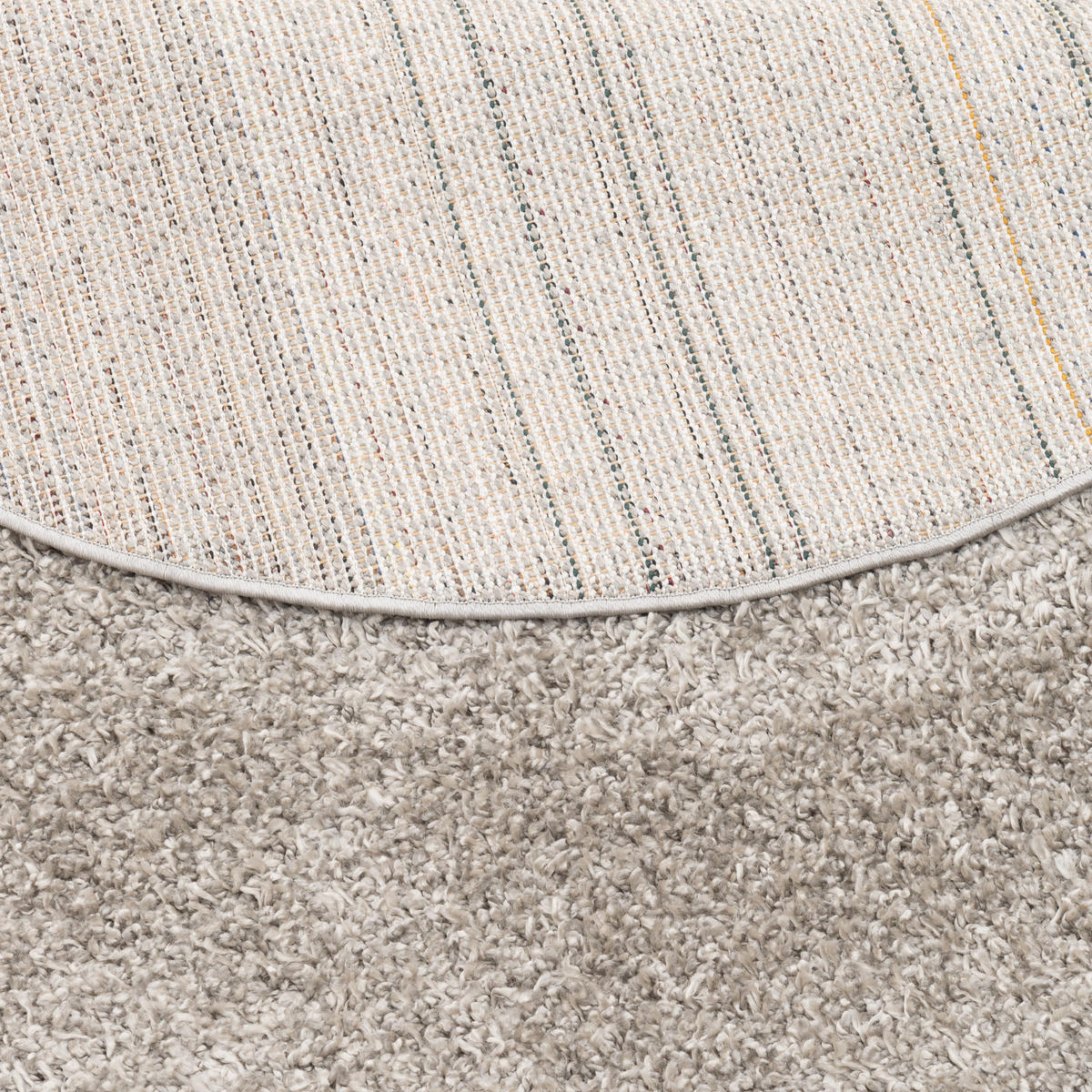 HOCHFLOR LANGFLOR SHAGGY TEPPICH COMFY MIX RUND - Silberfarben, Textil (120/120cm) - Pergamon