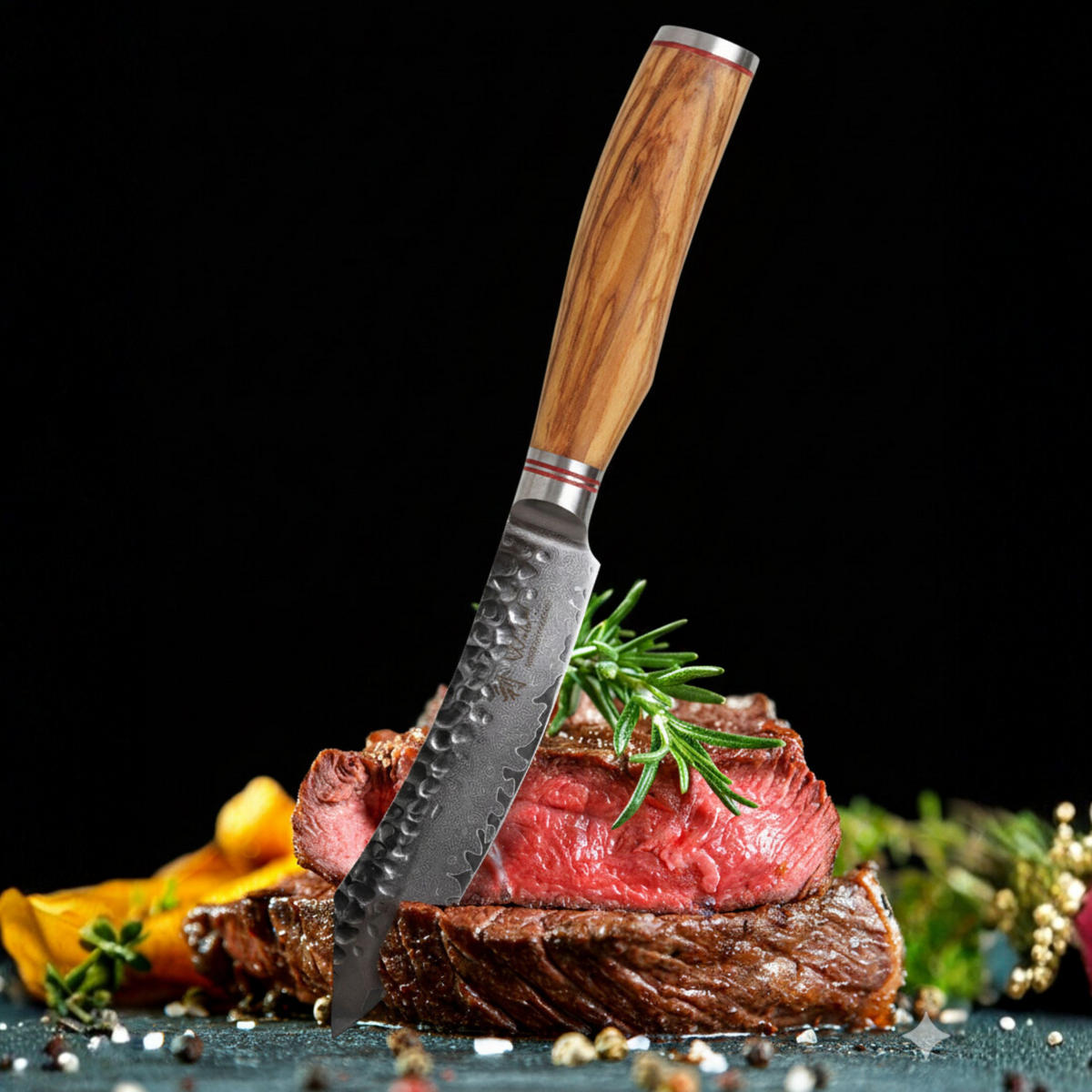 STEAKMESSER 12,5 cm - Braun, Holz/Metall (24cm) - Wakoli