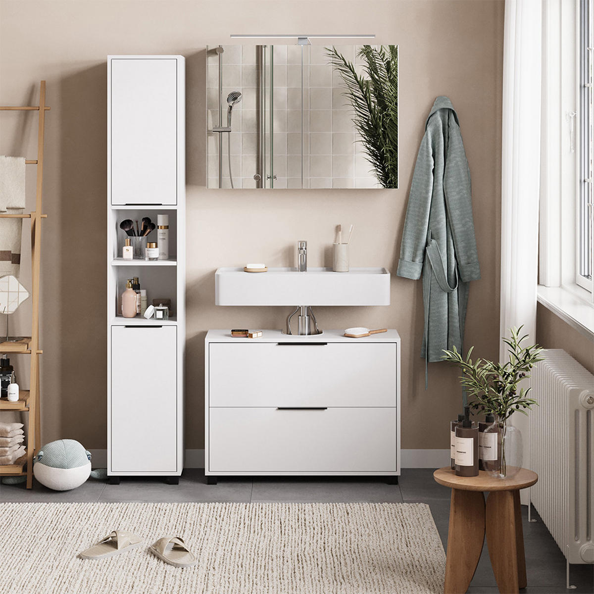 KOUPELNOVÝ NÁBYTEK Alina Bílá - bílá, kompozitní dřevo (80/60/30cm) - Vicco