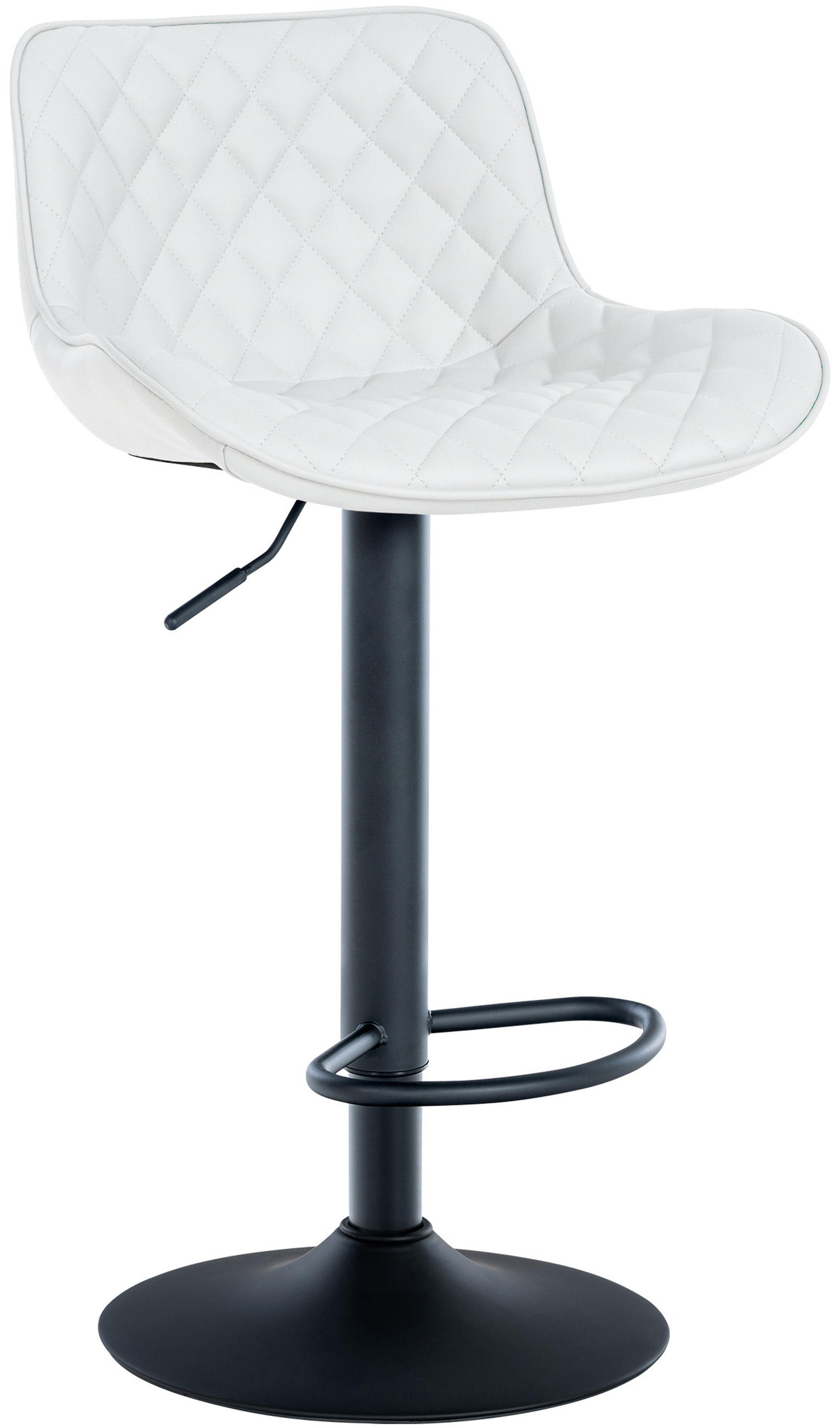 BARHOCKER Minerva Kunstleder weiß - Schwarz/Weiß, Kunststoff/Metall (48/105/54cm) - TPFLiving