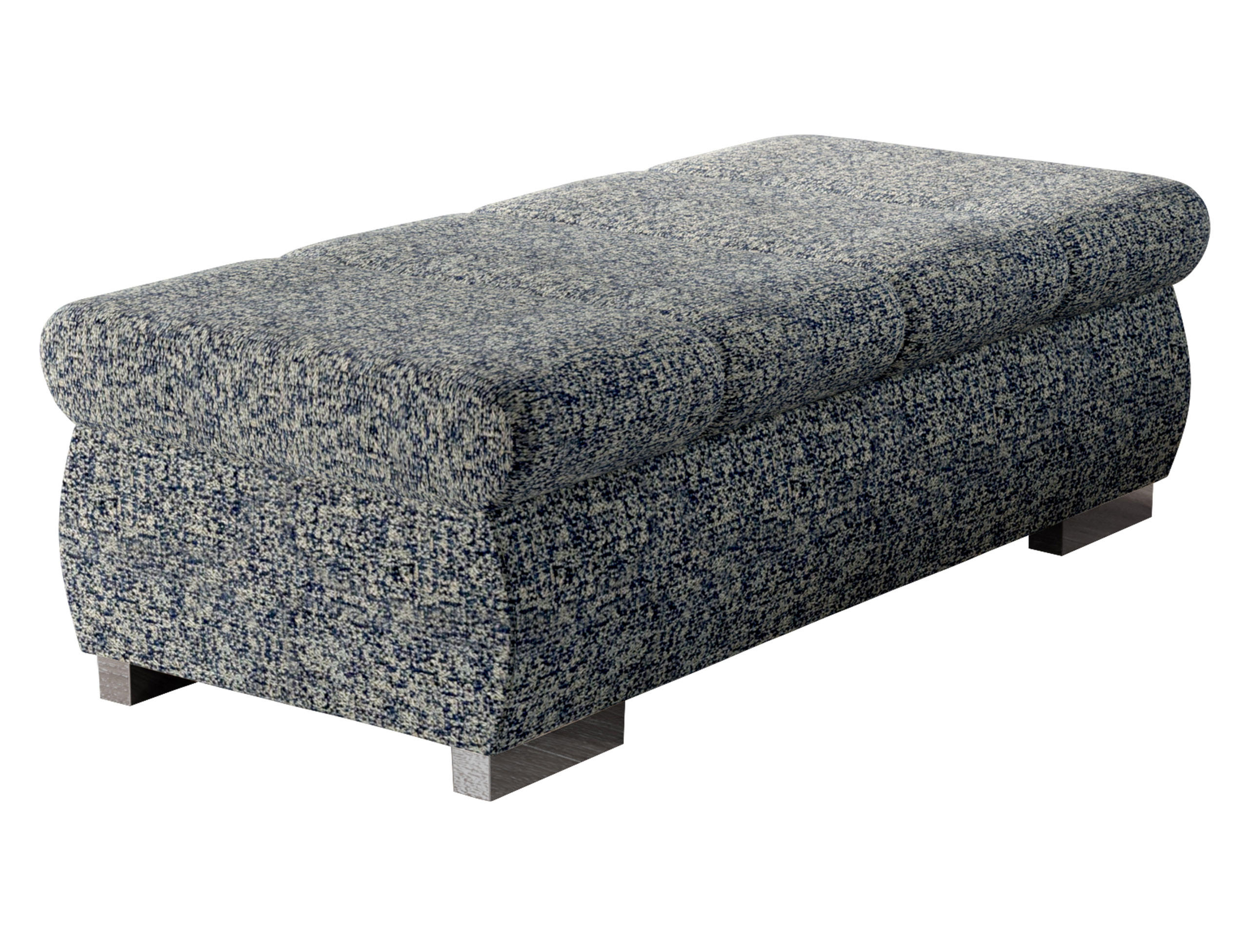 POLSTERHOCKER Bangkok Groß - Silberfarben/Multicolor, Holz/Kunststoff (120/39/60cm) - MIRJAN24