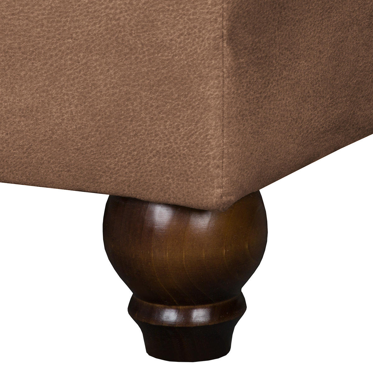 POLSTERHOCKER - Antiklederlook - Hellbraun, Buchenholz/Textil (104/51/63cm) - home24