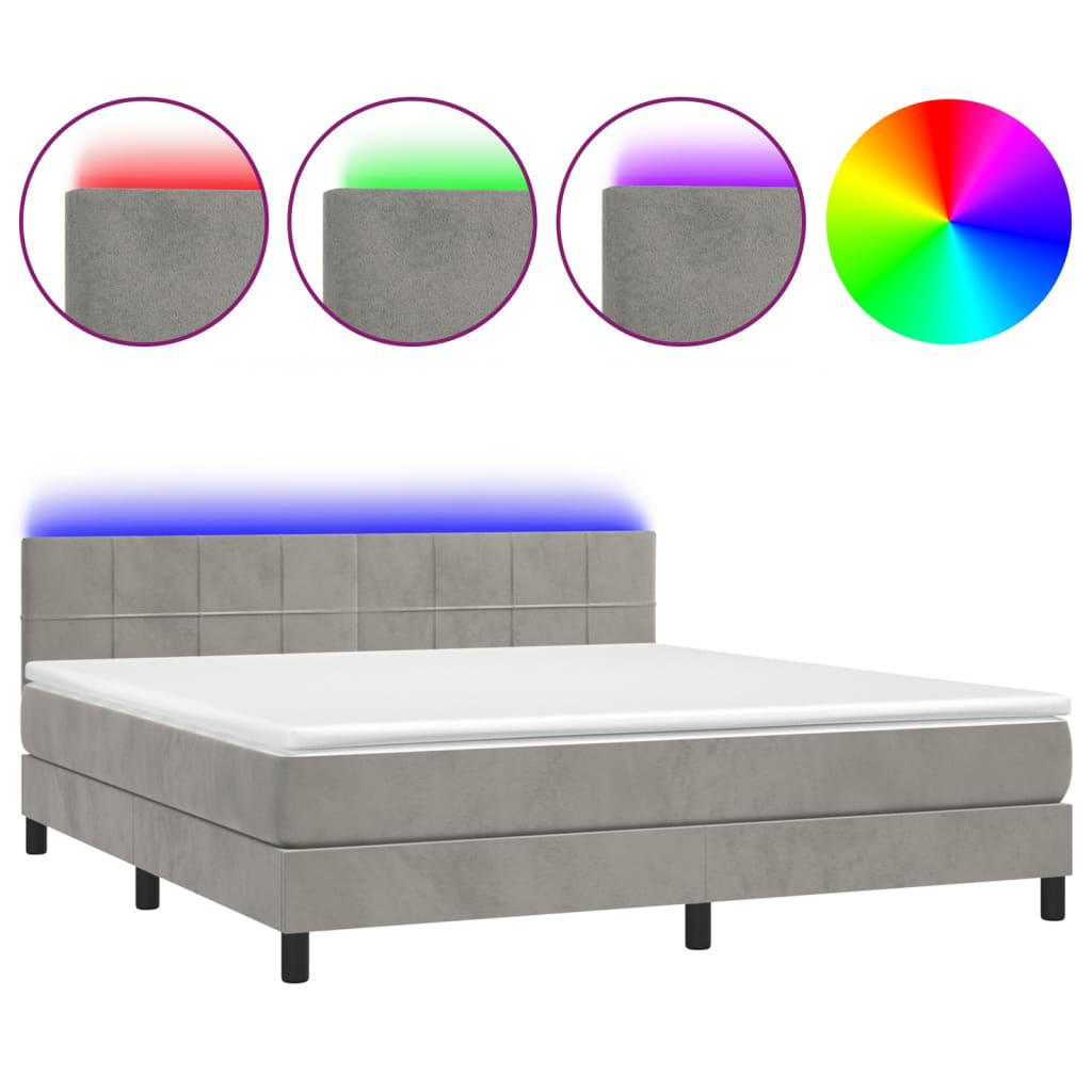 vidaXL Boxspringbett Hellgrau