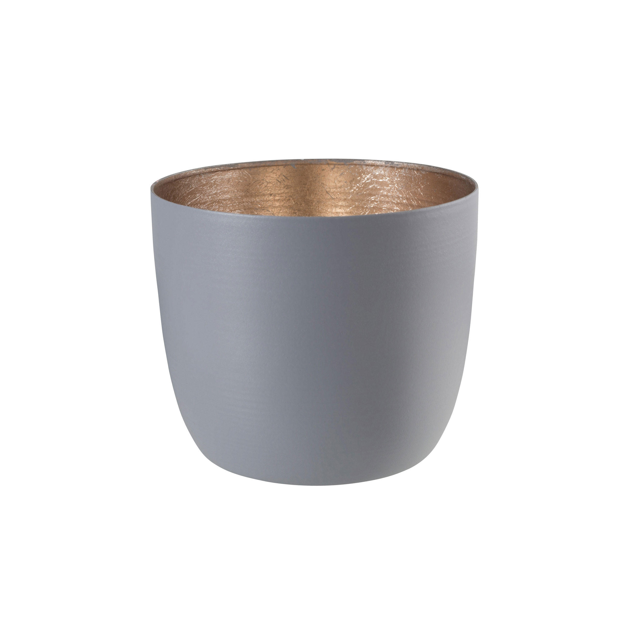 TEELICHTHALTER Madras M, Eisen, Cool Grey / Nudegold, 8.5 cm - Grau, Metall (9cm) - Gift Company