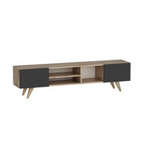 LOWBOARD Assens - Eichefarben/Schwarz, Holzwerkstoff/Kunststoff (160/40/31cm) - [en.casa]