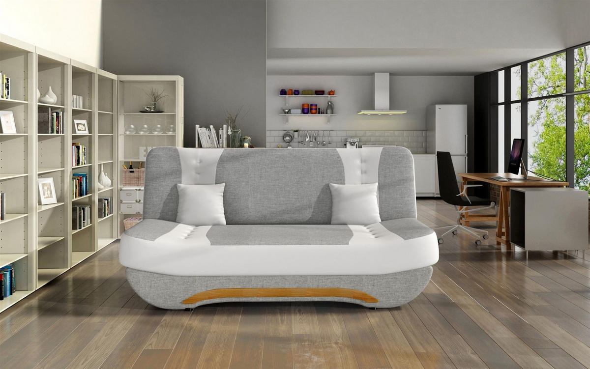 SCHLAFSOFA Kandy - Weiß, Holzwerkstoff/Textil (189/88/90cm) - Fun Möbel