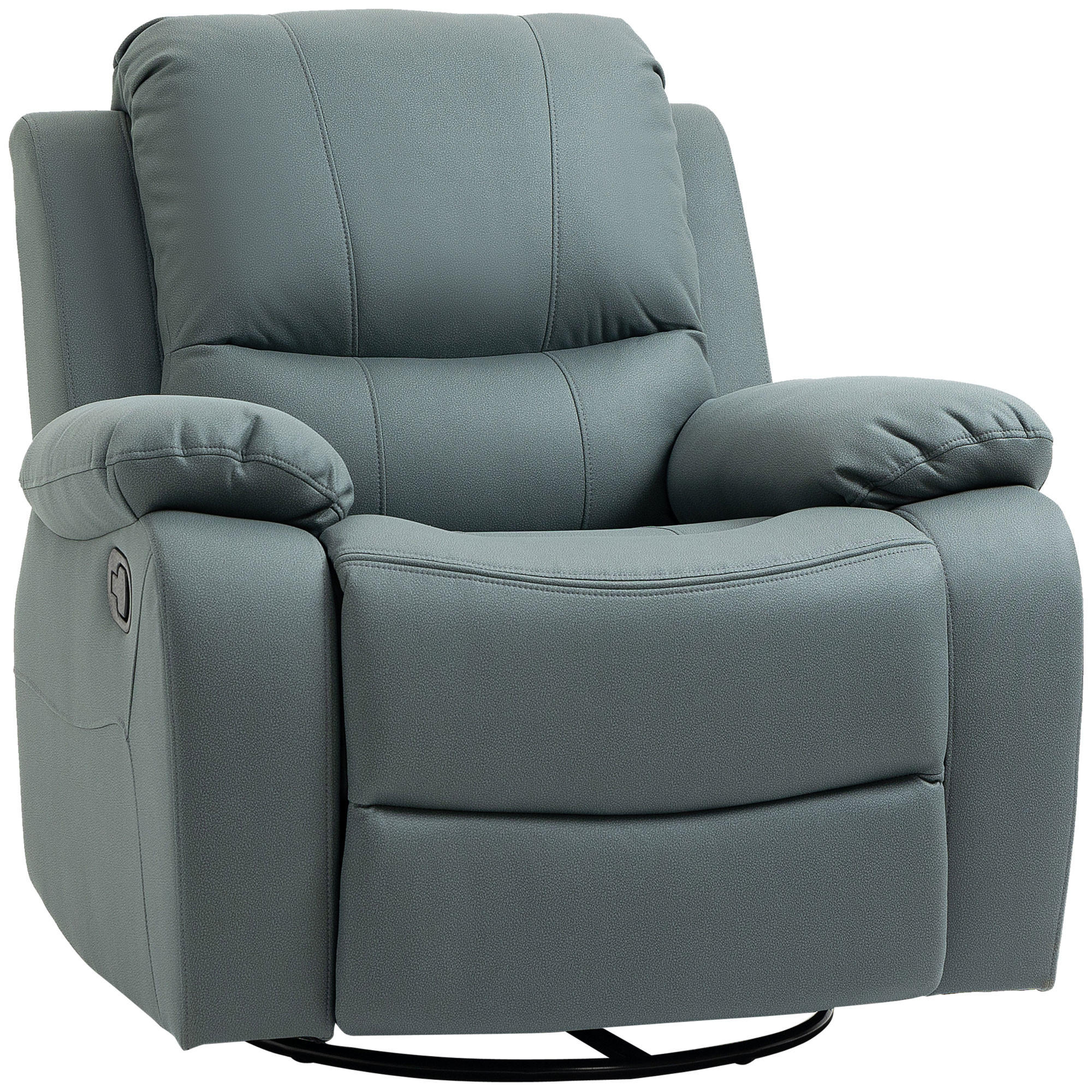 RELAXSESSEL Liegesessel 135° neigbar mit Wippfunktion drehbar mit Fußstütze Grün - Schwarz/Grün, Textil/Metall (100/98/93cm) - HOMCOM