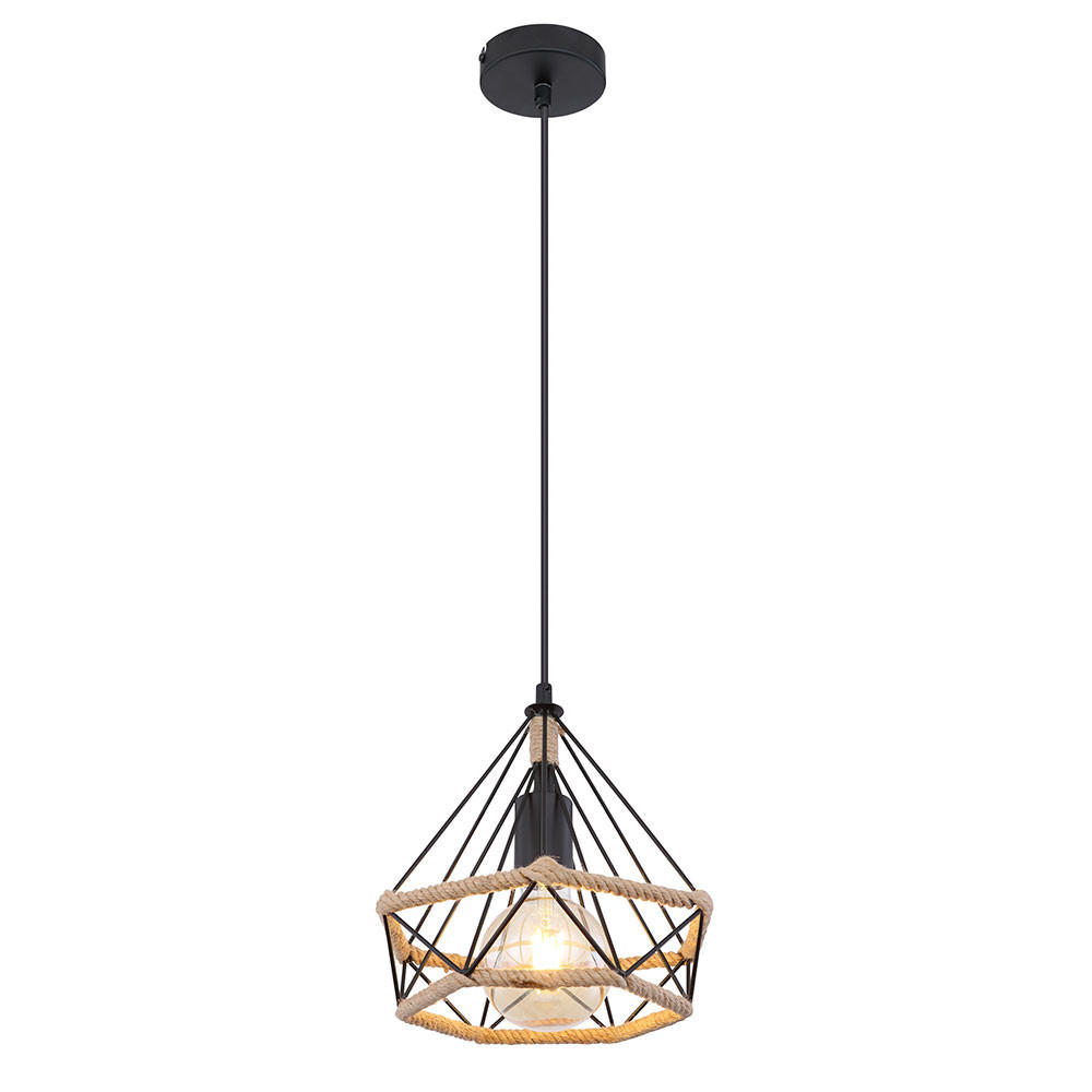 Globo Lighting Hängeleuchte Schwarz 25x150x25 cm
