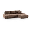 ECKSOFA mit Schlaffunktion Dhaka L, Braun - Dunkelbraun, Textil (185/265cm) - Fedve