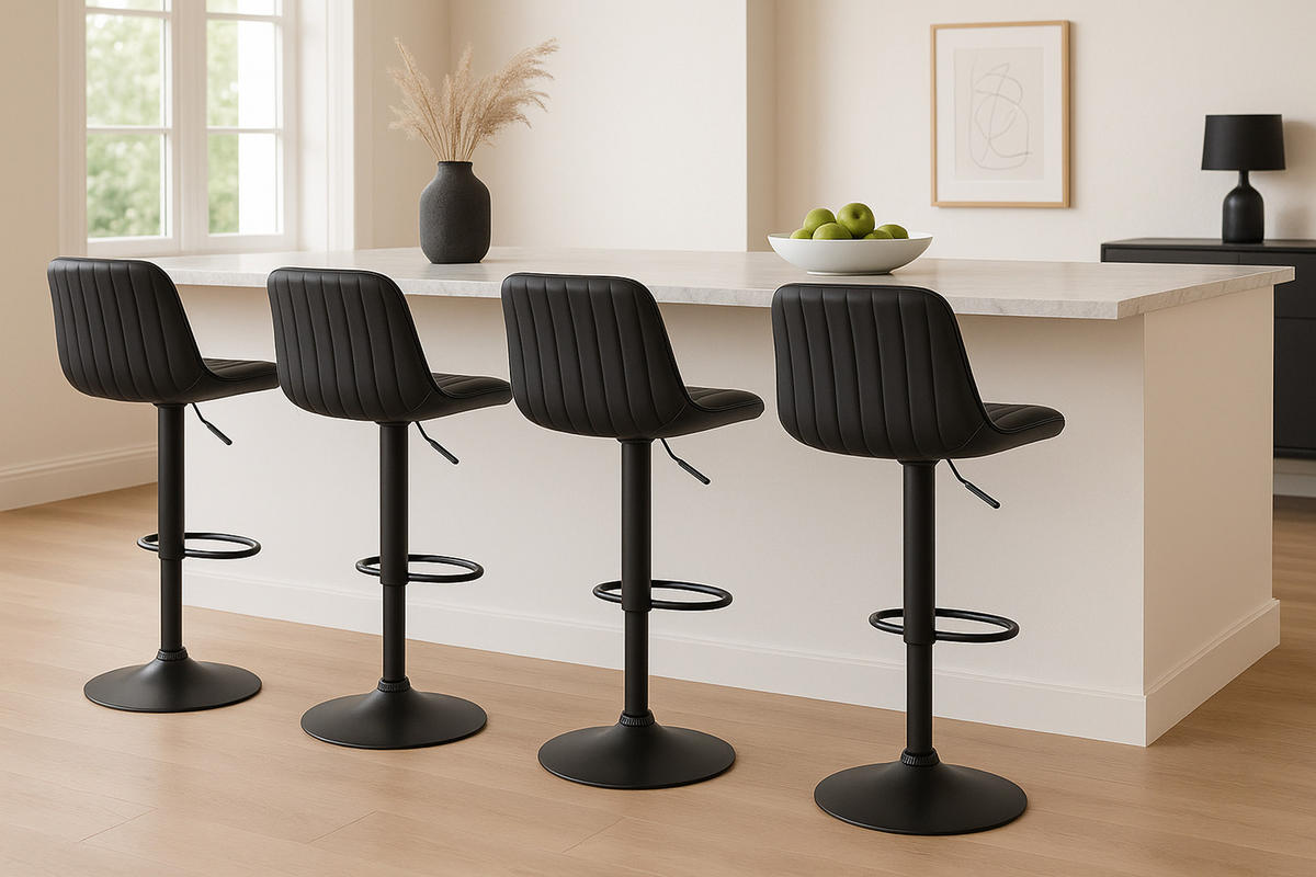 BARHOCKER Lento Gestell schwarz Kunstleder Schwarz - Schwarz, Kunststoff/Metall (50/108/50cm) - TPFLiving