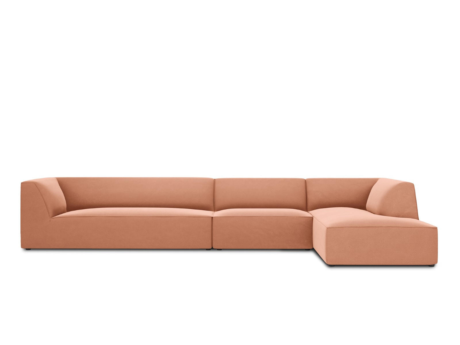 ECKSOFA rechts Ruby aus Samt rosa 5 Sitzplätze - Pink, Textil (180/366cm) - Micadoni