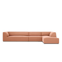 ECKSOFA rechts Ruby aus Samt rosa 5 Sitzplätze - Pink, Textil (180/366cm) - Micadoni