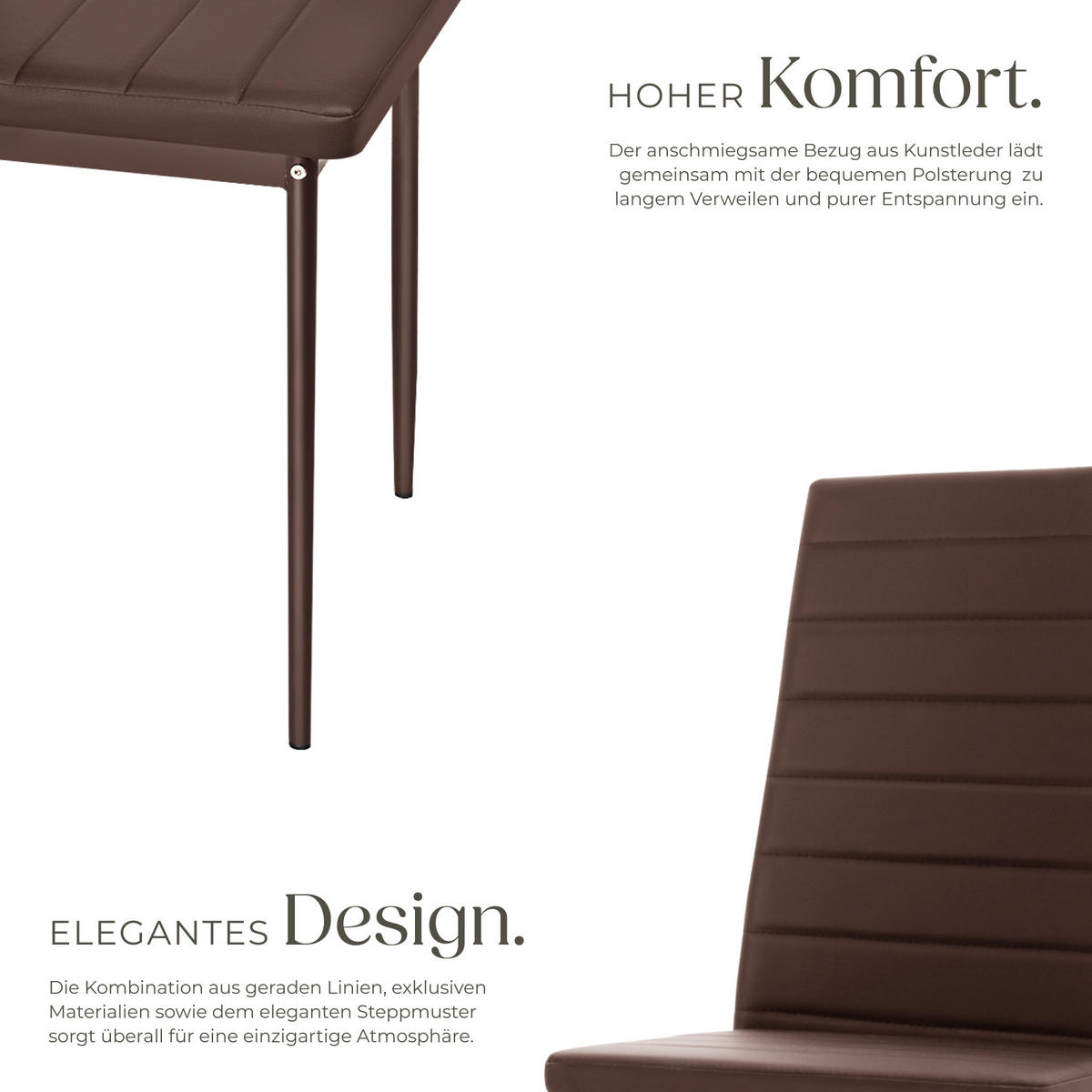ESSZIMMERSTUHL 6er Set Thomas 41 x 45 x 98 5 cm cappuccino - Cappuccino, Textil (48/98.5/45cm) - tectake