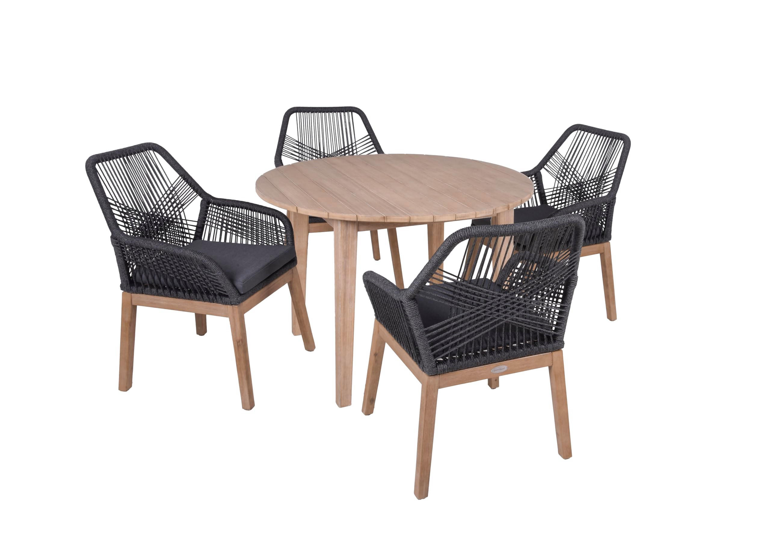 GARTEN-SITZGRUPPE Kiev 5-teilig Anthrazit Gartenmöbel-Set - Anthrazit, Holz - DELUKE