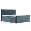 BOXSPRINGBETT Toma Blau 180/200 cm - Blau/Schwarz, Holz/Holzwerkstoff (180/200cm) - Maison de Reve
