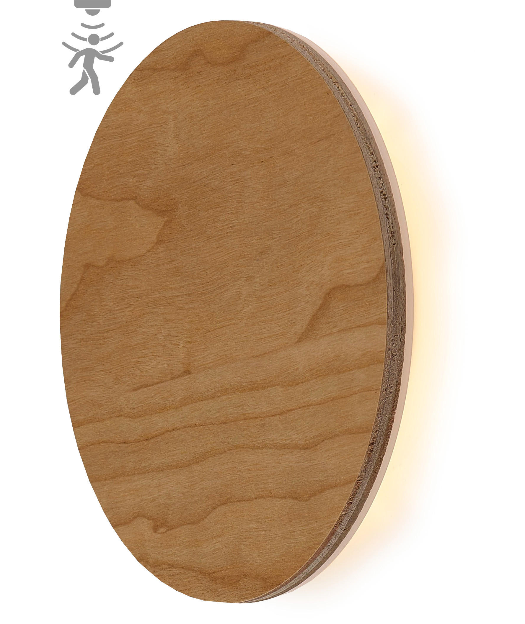 LED-BATTERIE Wandleuchte Indirektes Licht Echtholz mit Bewegungsmelder Kirschholz - Braun, Holz (15/15/3.7cm) - Northpoint