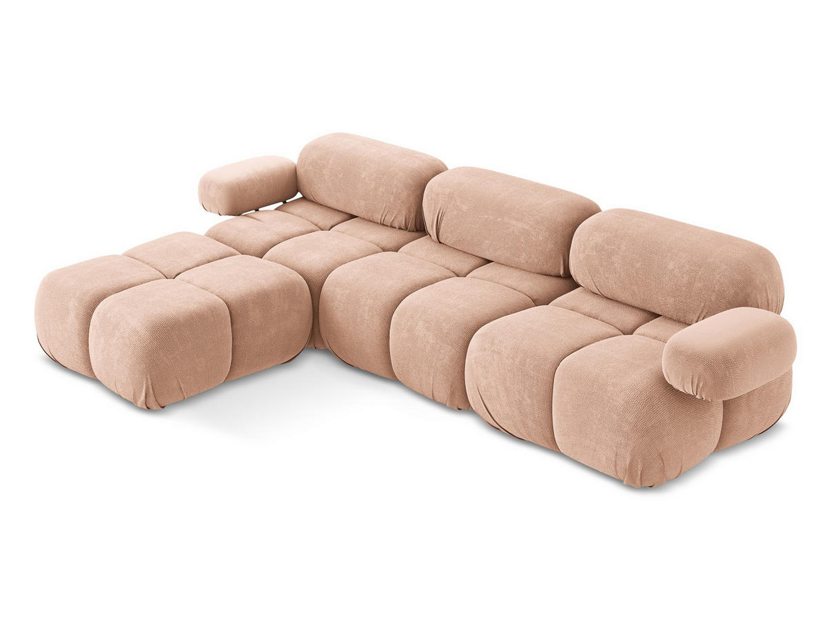 ECKSOFA Beidseitig Chenille Stoff Pink - Pink/Koralle, Kunststoff/Textil (285/191cm) - Makamii
