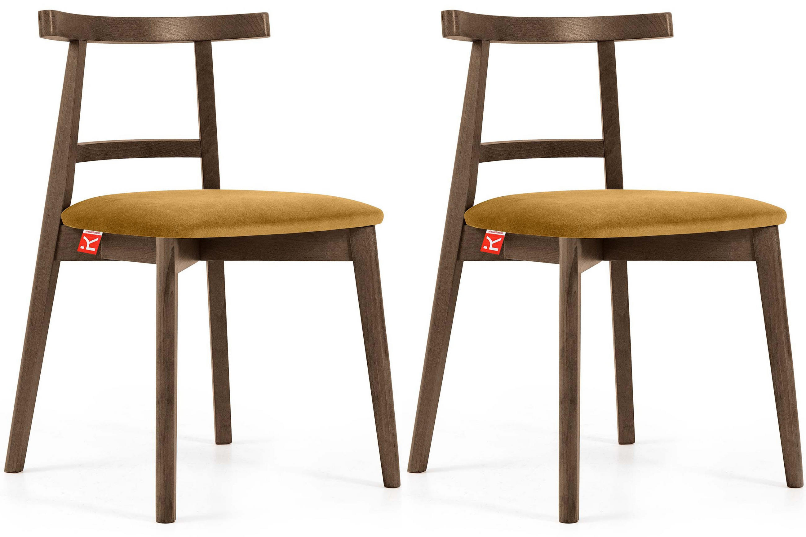 ESSTISCHSTÜHLE LILIO 2 St Vintage, Gelb / Lefkas-Eiche - Eichefarben/Gelb, Holz/Textil (47/76/45cm) - KONSIMO®