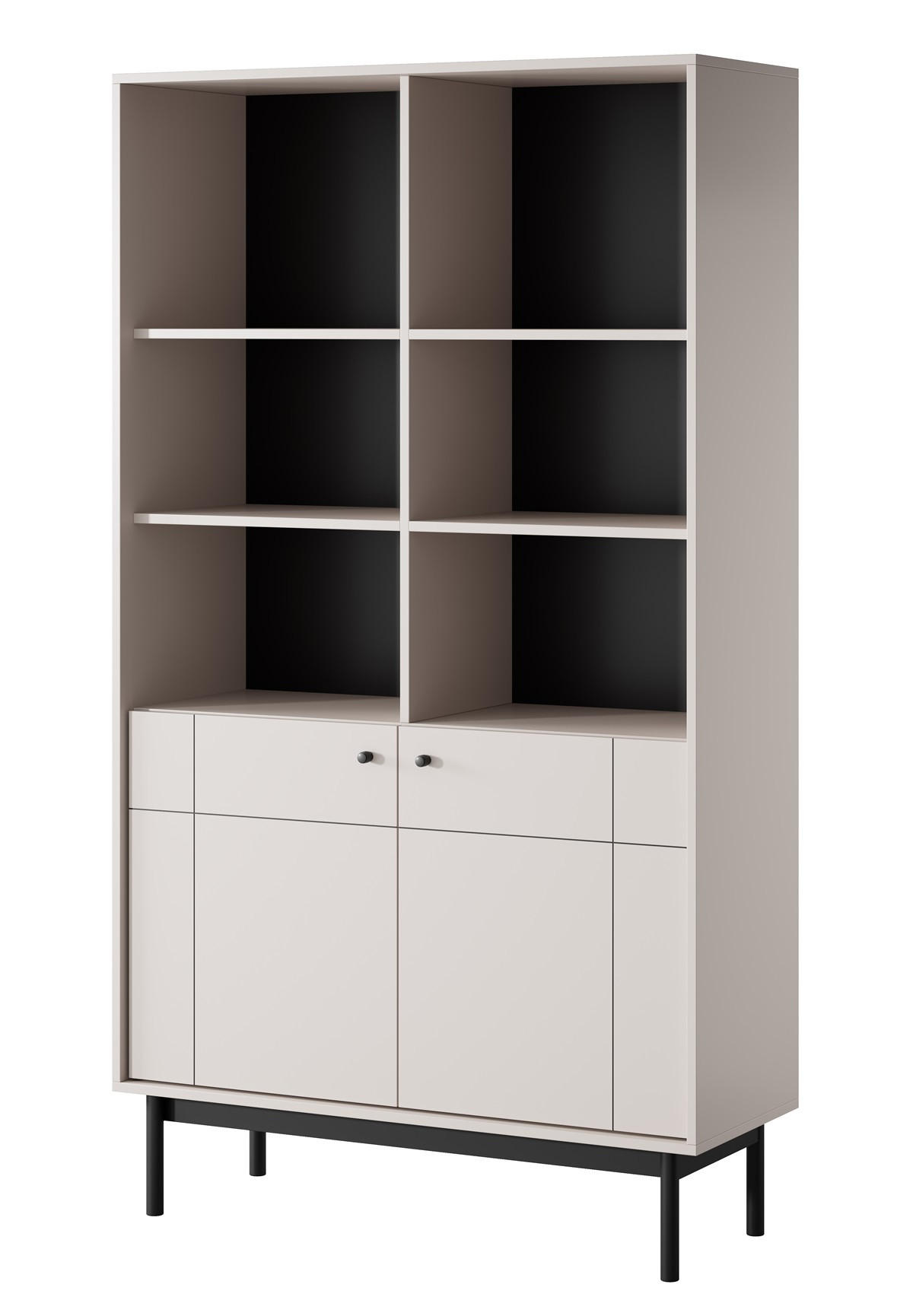REGAL Kaschmir R104 Japandi Stil - Beige, Holzwerkstoff (103.4/184.6/39cm) - Sepro Meble