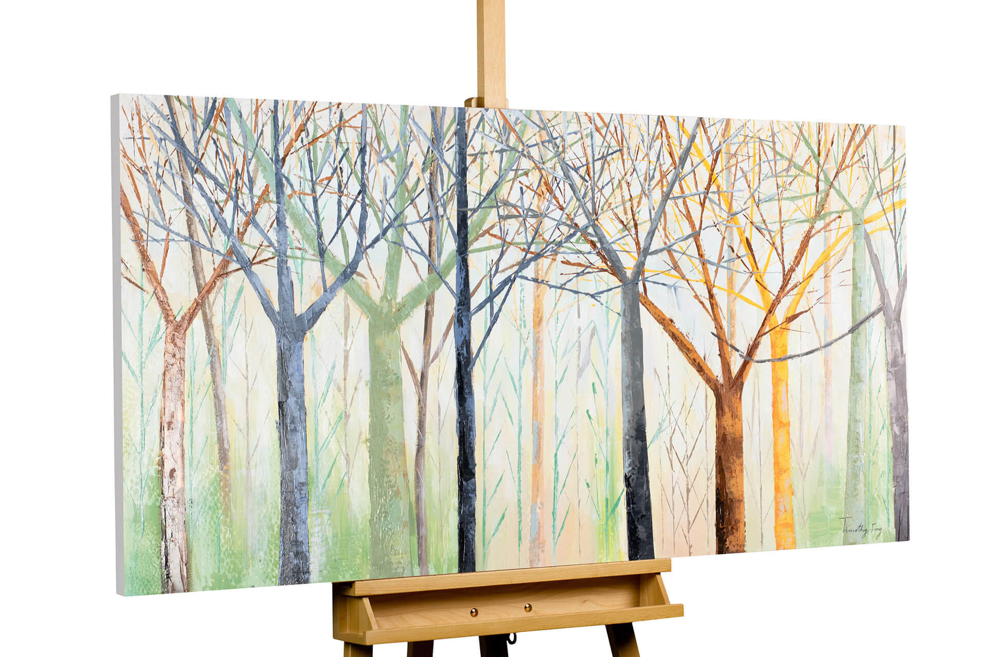 ÖLGEMÄLDE 140/70 cm - Grün, Holz/Textil (140/70cm) - KUNSTLOFT