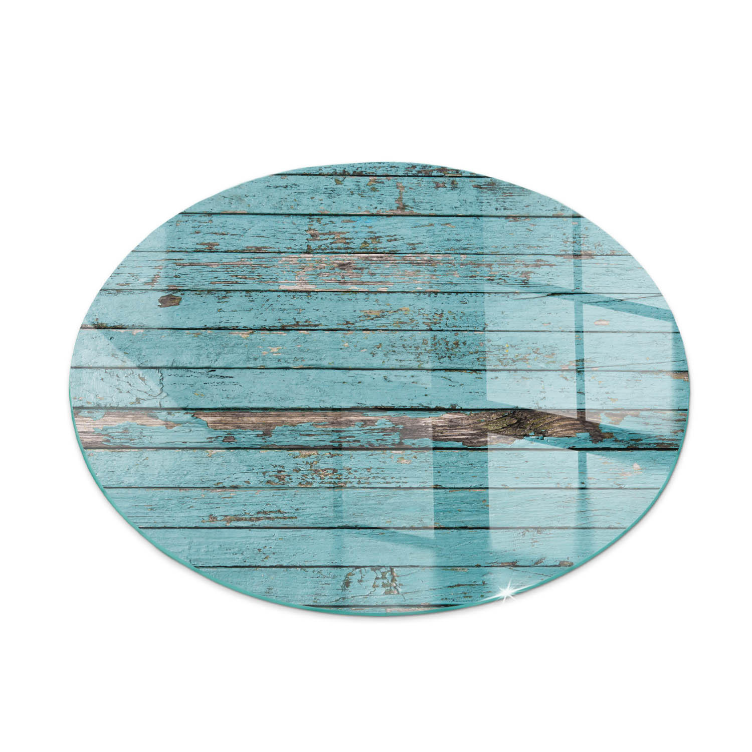 GLASPLATTE für Kamin Ø 60 cm Türkis - Türkis, Glas (60/60/0.4cm) - ArtPrintCave