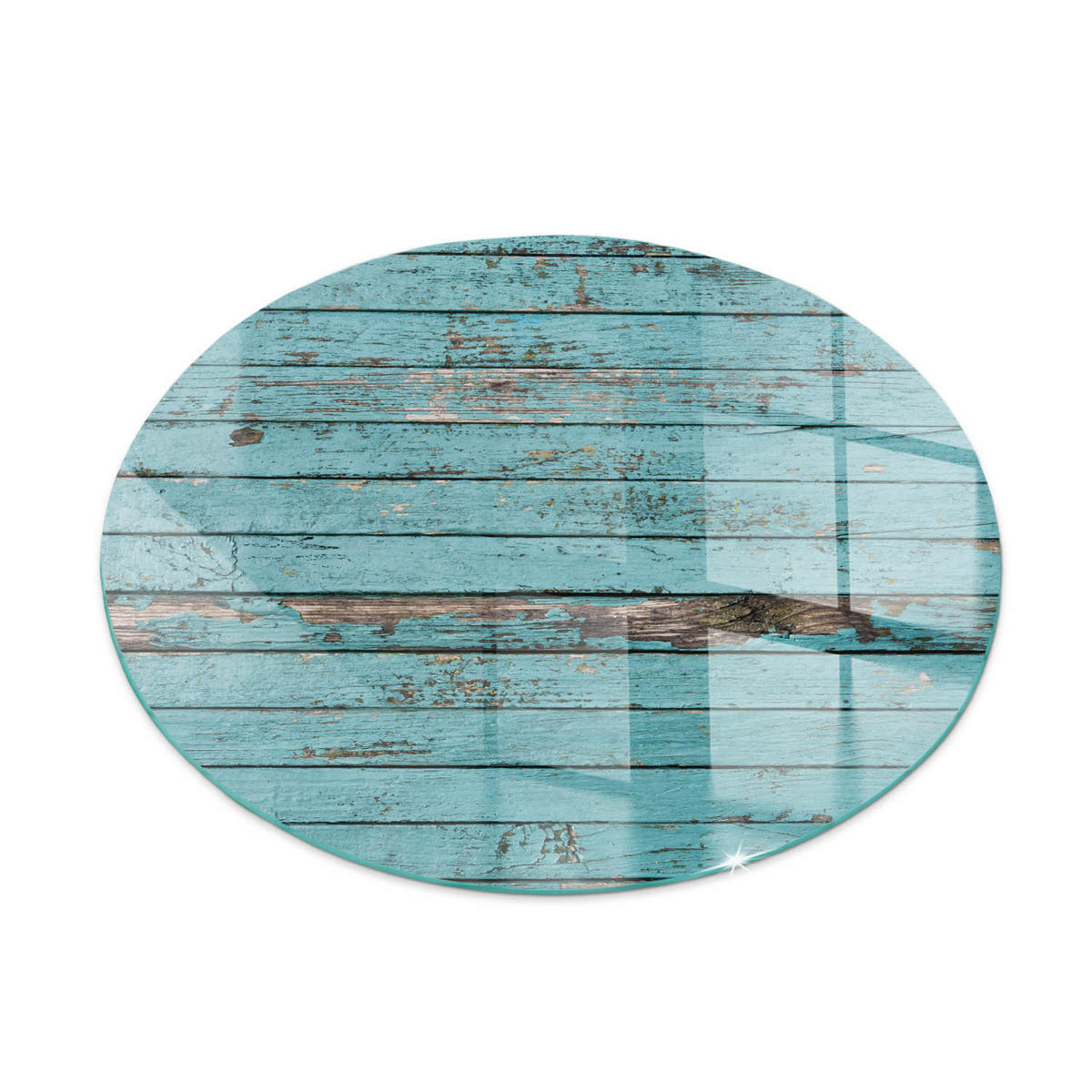 GLASPLATTE für Kamin Ø 60 cm Türkis - Türkis, Glas (60/60/0.4cm) - ArtPrintCave