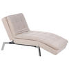 RELAXLIEGE Samtstoff beige verstellbar Loiret - Beige/Silberfarben, Textil (179/93/76cm) - Beliani
