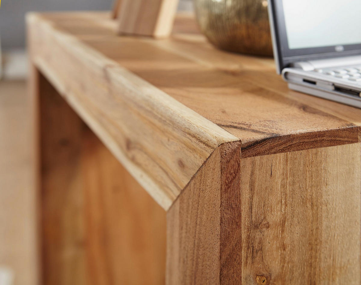 BEISTELLTISCH Massivholz Handgefertigt Zeitlos NAKO, Beige 60x35x60 cm - Beige, Holz (35/60/60cm) - KADIMA DESIGN