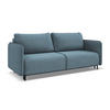 3-SITZER SOFA mit Schlaffunktion Strukturstoff Stoff Blau - Blau/Schwarz, Holz/Textil (226/90/92cm) - Makamii