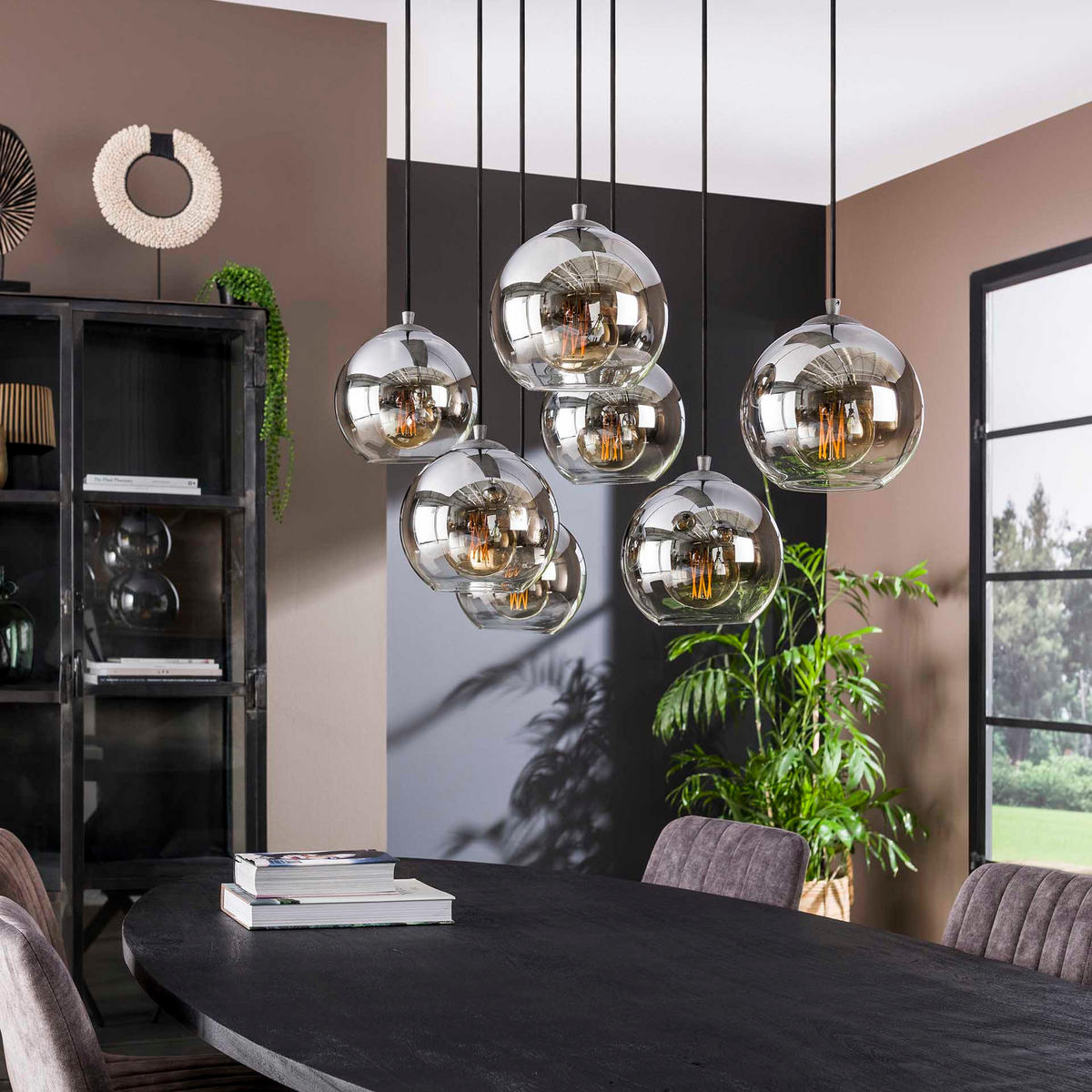HÄNGELEUCHTE Bubble Grau 40/110/ 150 cm - Grau, Metall (40/110/150cm) - Hoyz Collection