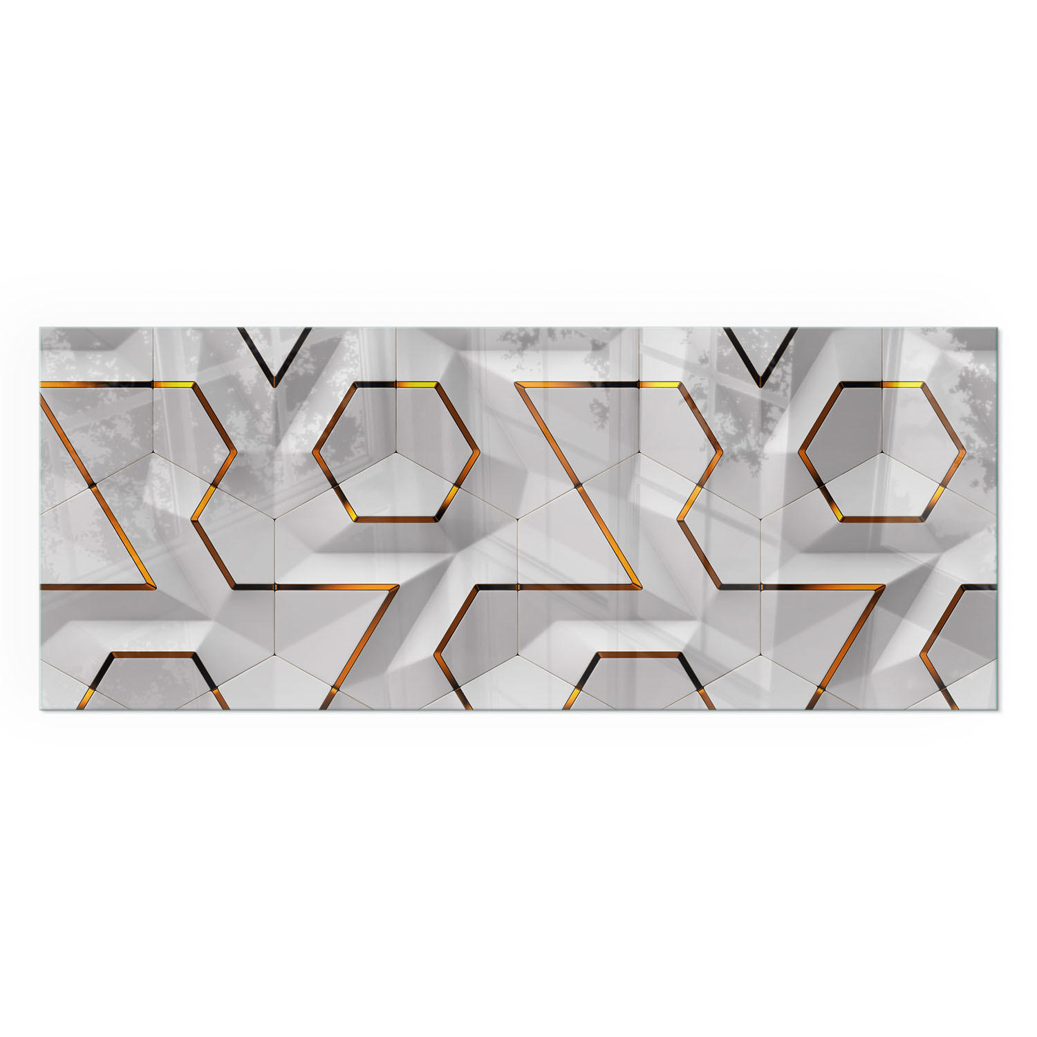 GLASPLATTE für Kamin 125x50 cm - Weiß, Glas (125/50/0.4cm) - TULUP